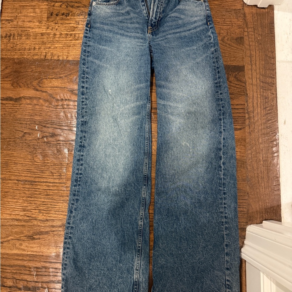 Divided Distressed Light and Dark Blue Denim Jeans
